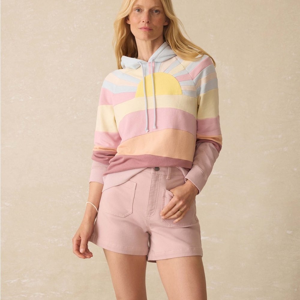 FAHERTY Soleil Patchwork Hoodie • Size XL • Sorbet Soleil •Worn Once Sold Out